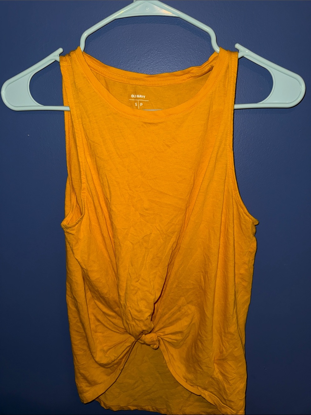 Old Navy Women's Bright Orange Knot-Front Tank Top